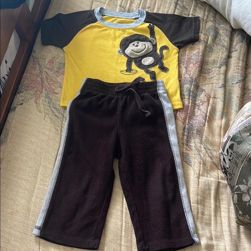 Jumping Beans Yellow and Black Monkey Pajama Set